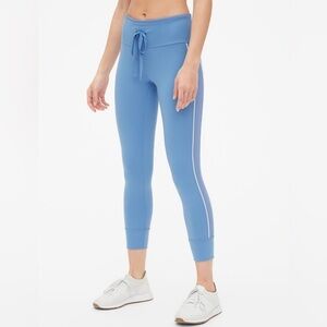 Gap Cropped Blackout Workout Pants with White Stripe